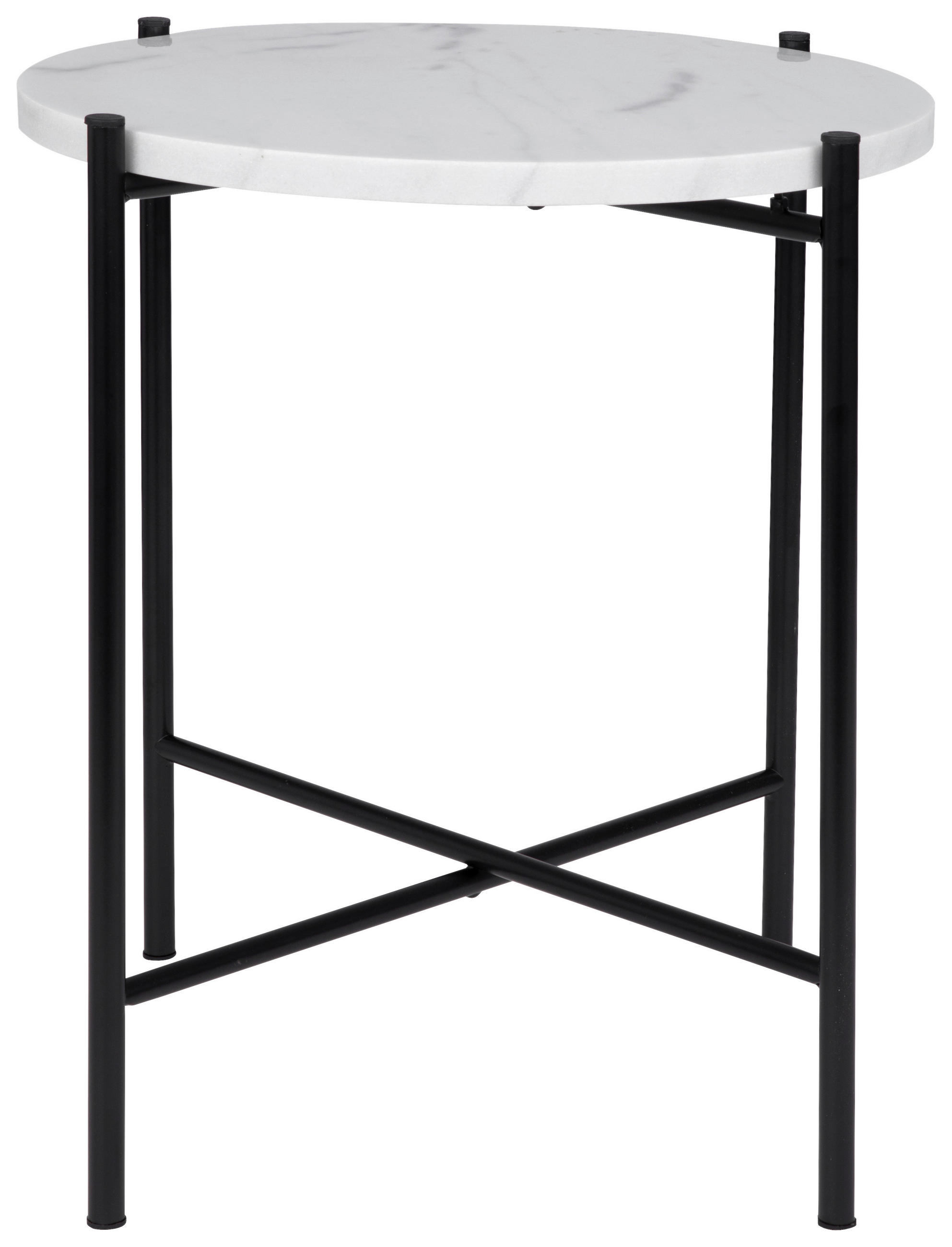POMOĆNI STOLIĆ crna, bijela  metal, drvni materijal   - bijela/crna, Trend, drvni materijal/metal (45/45/50cm) - Carryhome