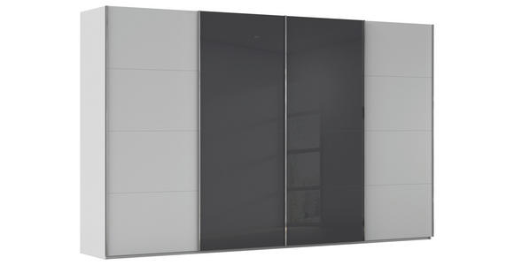 SCHWEBETÜRENSCHRANK 361/223/68 cm 4-türig  - Chromfarben, KONVENTIONELL, Glas/Holzwerkstoff (361/223/68cm) - Novel