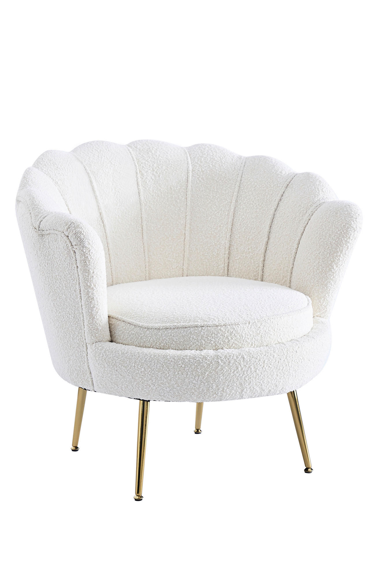 SESSEL in Bouclé Beige  - Beige/Goldfarben, MODERN, Textil/Metall (76/78/76cm) - Livetastic