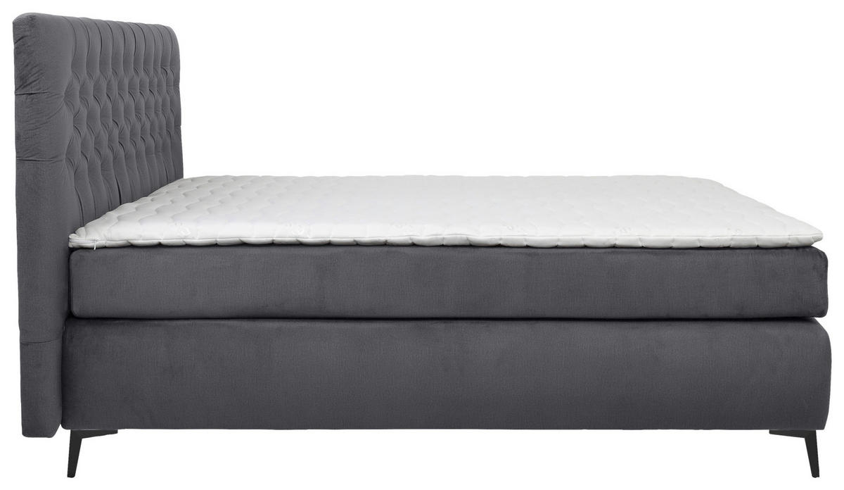 BOXSPRINGBETT 160/200 cm  in Grau  - Schwarz/Grau, Design, Textil/Metall (160/200cm) - Esposa
