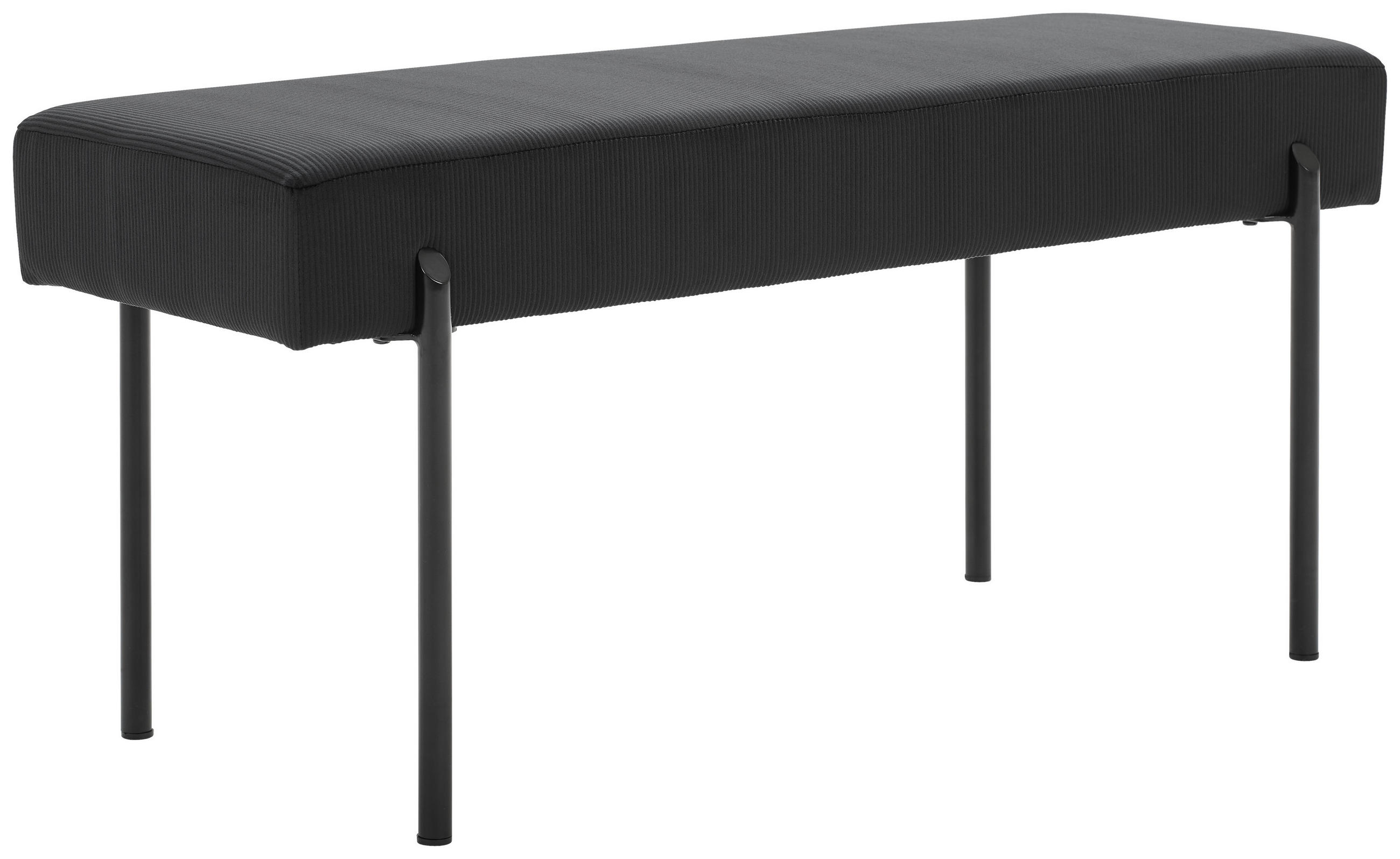 HOCKERBANK 100/45/35 cm Cord Schwarz  - Schwarz, MODERN, Textil/Metall (100/45/35cm) - Novel