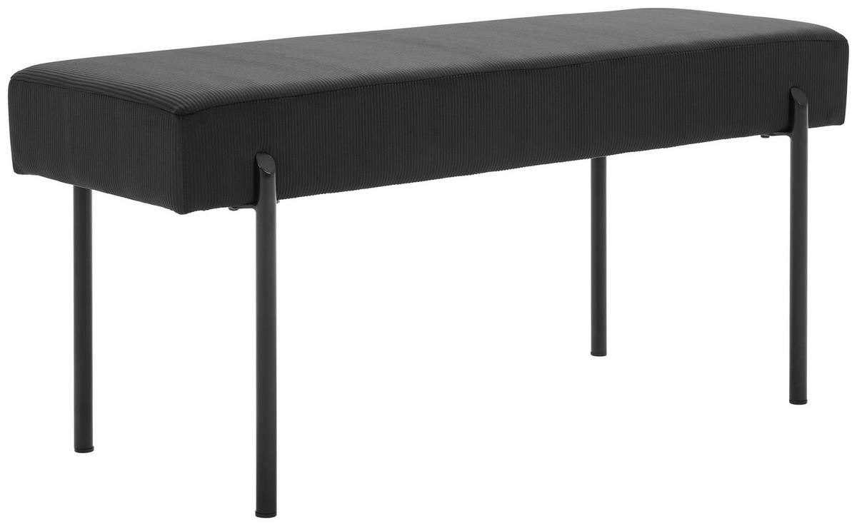 HOCKERBANK 100/45/35 cm Cord Schwarz  - Schwarz, MODERN, Textil/Metall (100/45/35cm) - Novel