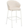 BARHOCKER Samt Weiß Eisen  - Schwarz/Weiß, MODERN, Textil/Metall (53,5/101/54cm) - MID.YOU