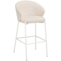BARHOCKER Samt Weiß Eisen  - Schwarz/Weiß, MODERN, Textil/Metall (53,5/101/54cm) - MID.YOU