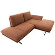 ECKSOFA Braun Flachgewebe  - Schwarz/Braun, Design, Textil/Metall (234/155cm) - Dieter Knoll