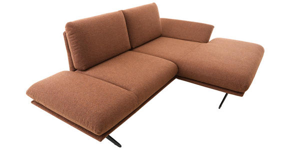 ECKSOFA Braun Flachgewebe  - Schwarz/Braun, Design, Textil/Metall (234/155cm) - Dieter Knoll