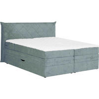 BOXSPRINGBETT 180/200 cm  in Grau  - Schwarz/Grau, KONVENTIONELL, Holz/Textil (180/200cm) - Welnova