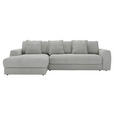ECKSOFA  in Cord Hellgrau  190/310 cm  - Hellgrau/Schwarz, MODERN, Kunststoff/Textil (190/310cm) - Carryhome
