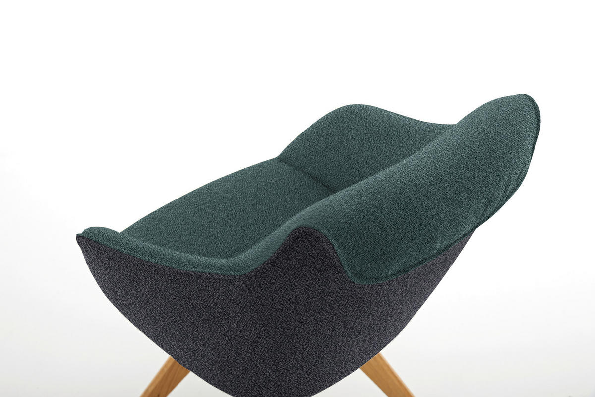 ARMLEHNSTUHL  in Flachgewebe  - Dunkelgrau/Eichefarben, Design, Holz/Textil (60/84/68cm) - Koinor