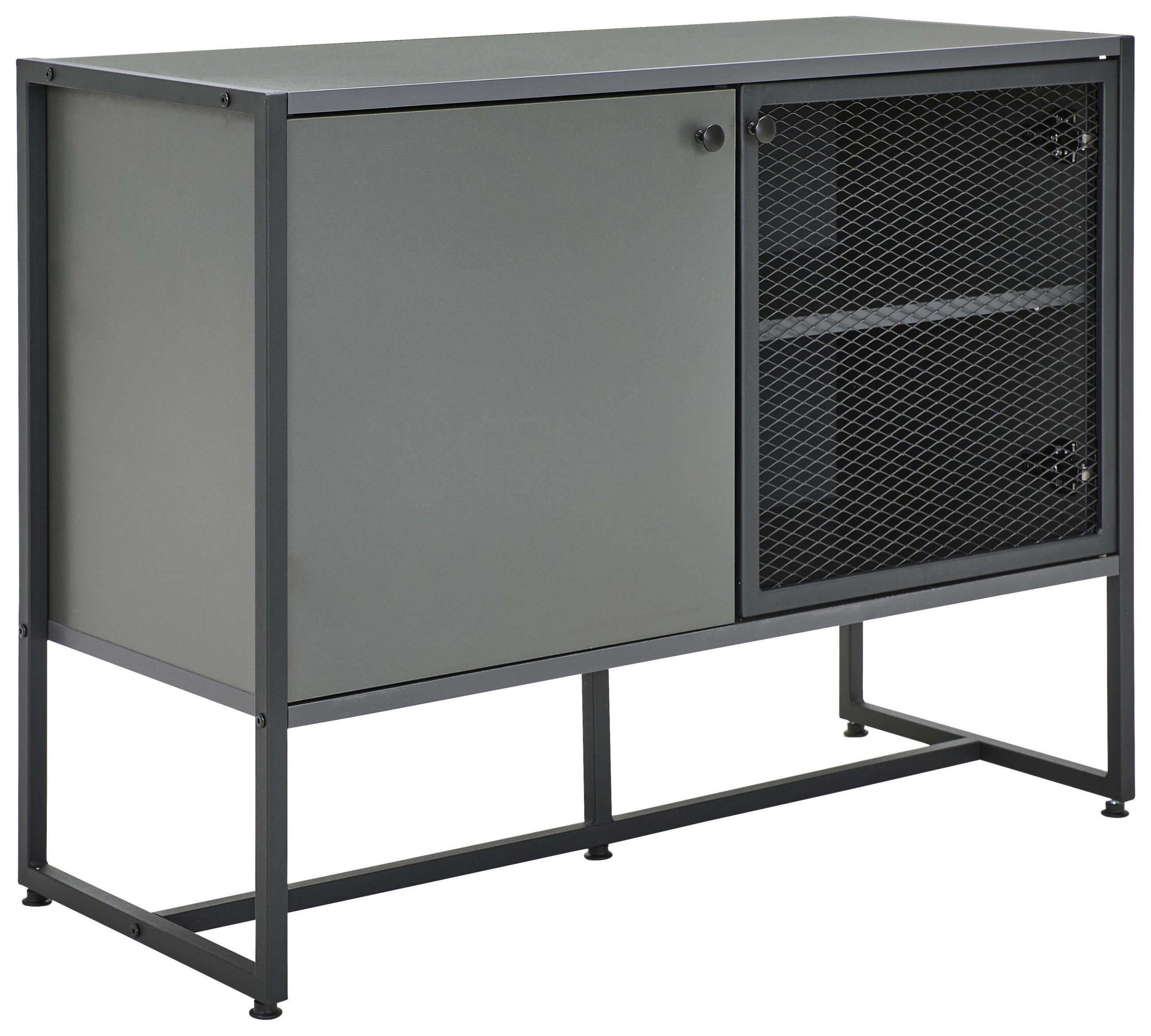SIDEBOARD 100/75/41 cm  in Anthrazit, Schwarz  - Anthrazit/Schwarz, MODERN, Holzwerkstoff/Metall (100/75/41cm) - Novel
