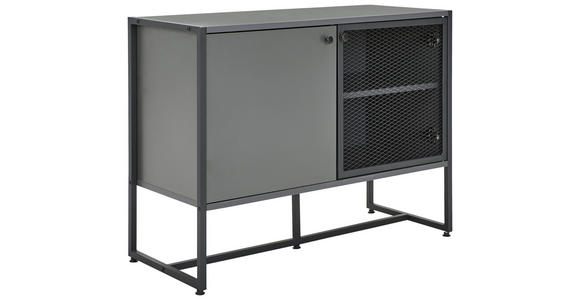 SIDEBOARD 100/75/41 cm in Anthrazit, Schwarz - Anthrazit/Schwarz, MODERN, Holzwerkstoff/Metall (100/75/41cm) - Novel