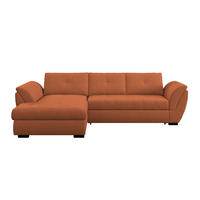 ECKSOFA Terracotta Zierkissen, Bettkasten, Schlaffunktion, Rücken echt  - Terracotta/Schwarz, KONVENTIONELL, Kunststoff/Textil (187/278cm) - MID.YOU