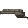 ECKSOFA  in Leinwand Dunkelbraun  318/271 cm  - Dunkelbraun/Schwarz, Design, Textil/Metall (318/271cm) - Belluti