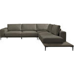ECKSOFA  in Leinwand Dunkelbraun  318/271 cm  - Dunkelbraun/Schwarz, Design, Textil/Metall (318/271cm) - Belluti