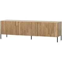 LOWBOARD Gravure 180/56/46 cm   - Schwarz/Naturfarben, Design, Holz/Metall (180/56/46cm) - Livetastic