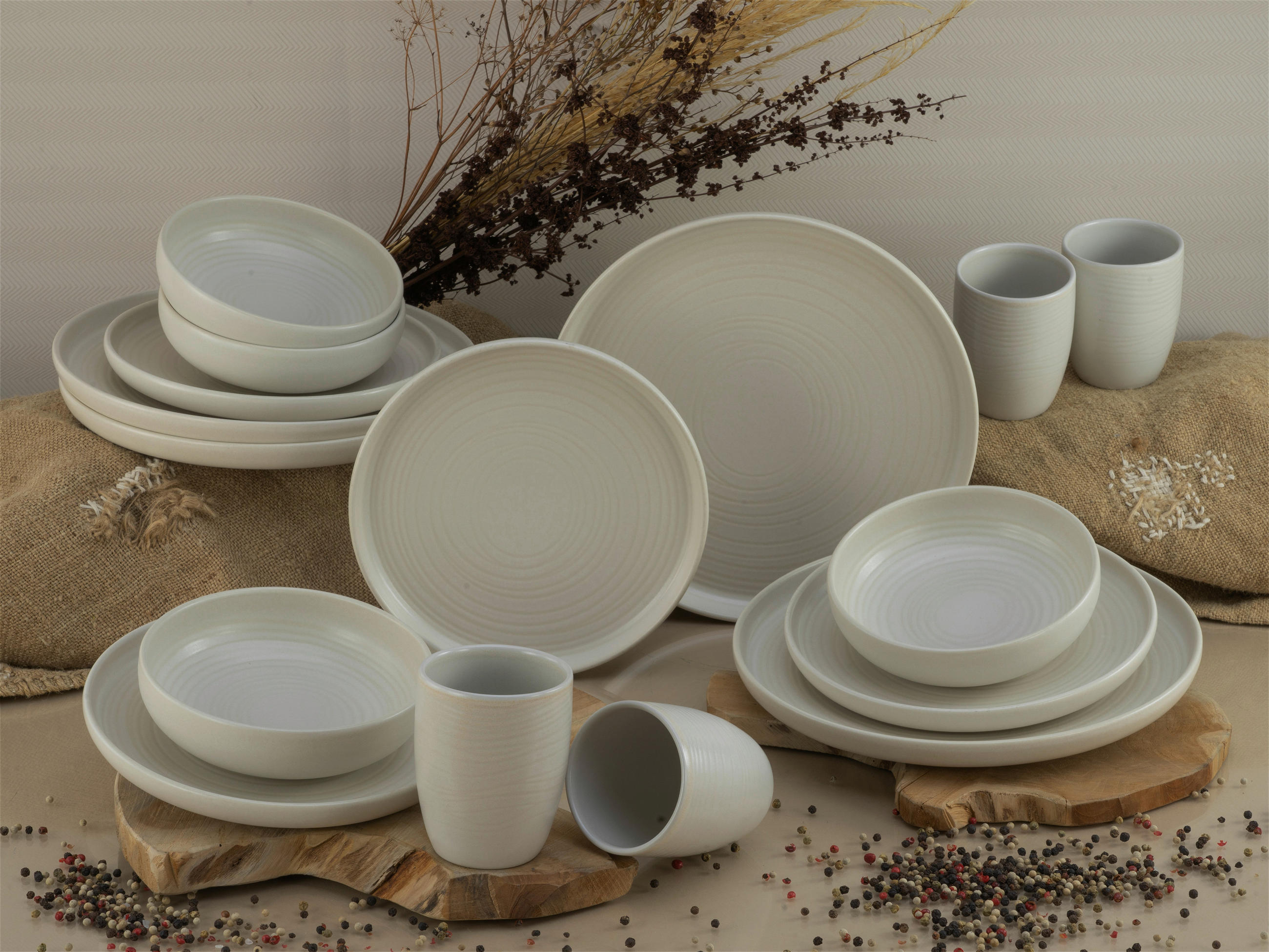 KOMBISERVICE 16-teilig - Weiß, MODERN, Keramik (40,5/37/49,5cm) - Creatable