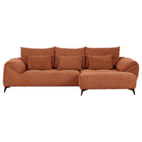 ECKSOFA in Cord Rostfarben  - Rostfarben/Schwarz, Konventionell, Textil/Metall (311/176cm) - Carryhome