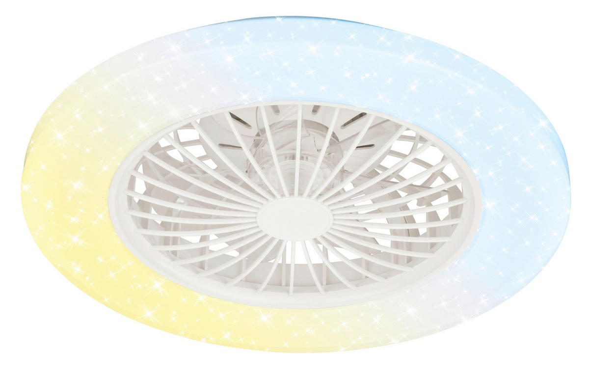 DECKENVENTILATOR 48.5/14.5 cm   - Weiß, Design, Kunststoff (48.5/14.5cm)