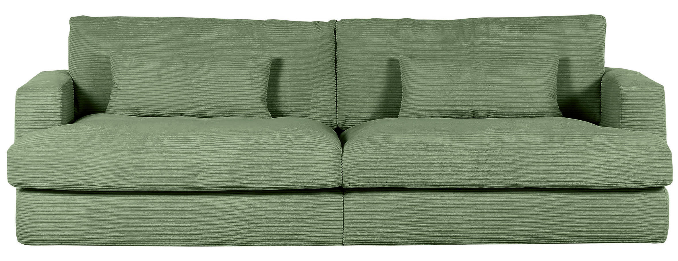 BIGSOFA Cord Olivgrün  - Schwarz/Olivgrün, ROMANTIK / LANDHAUS, Kunststoff/Textil (270/67/120cm) - Landscape