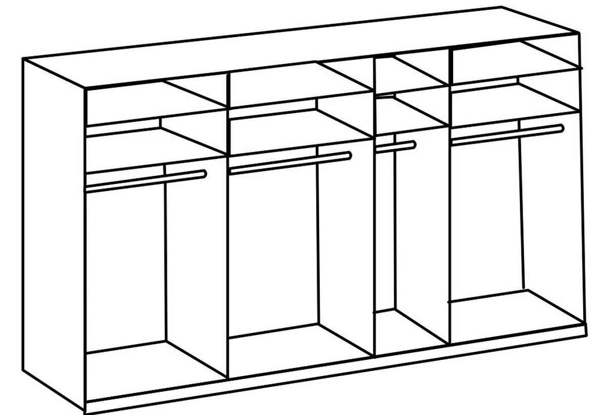 SCHWEBETÜRENSCHRANK in Eichefarben  - Chromfarben/Eichefarben, Modern, Holzwerkstoff (350/236/65cm) - MID.YOU