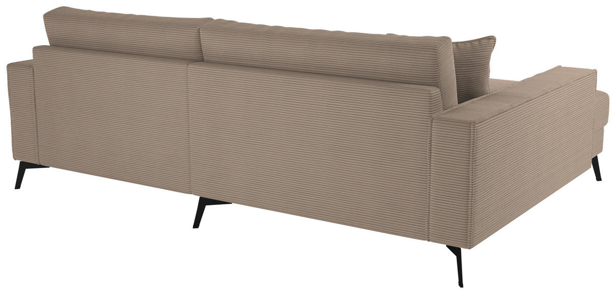 ECKSOFA TED Braun Cord Zierkissen  - Schwarz/Braun, Trend, Textil/Metall (174/228cm) - P & B