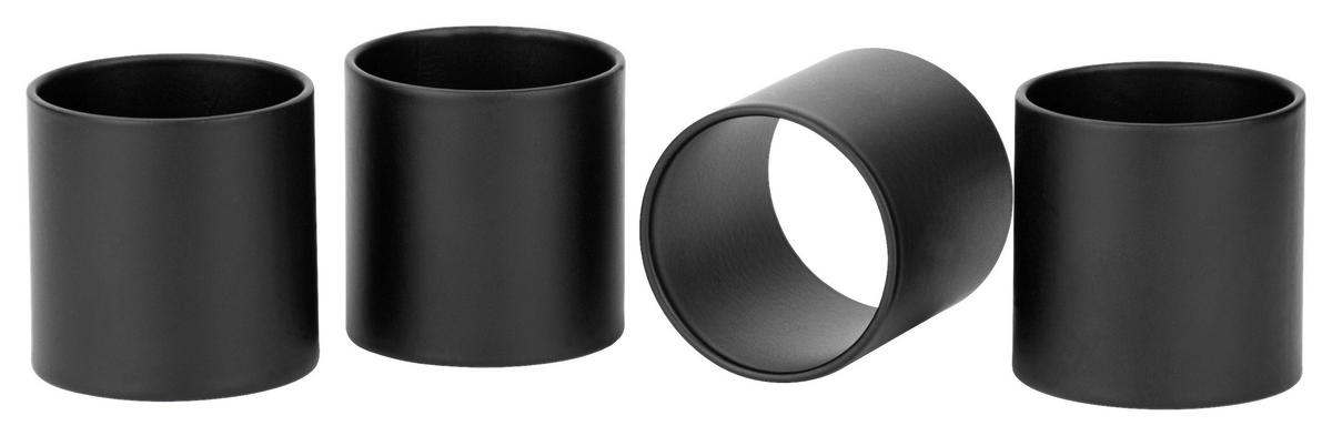 SERVIETTENRINGESET    - Schwarz, Basics, Metall (4/4/0,1cm) - Justinus