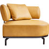 SESSEL in Echtleder Dunkelgelb  - Dunkelgelb/Schwarz, Design, Leder/Metall (98/85/98cm) - Dieter Knoll