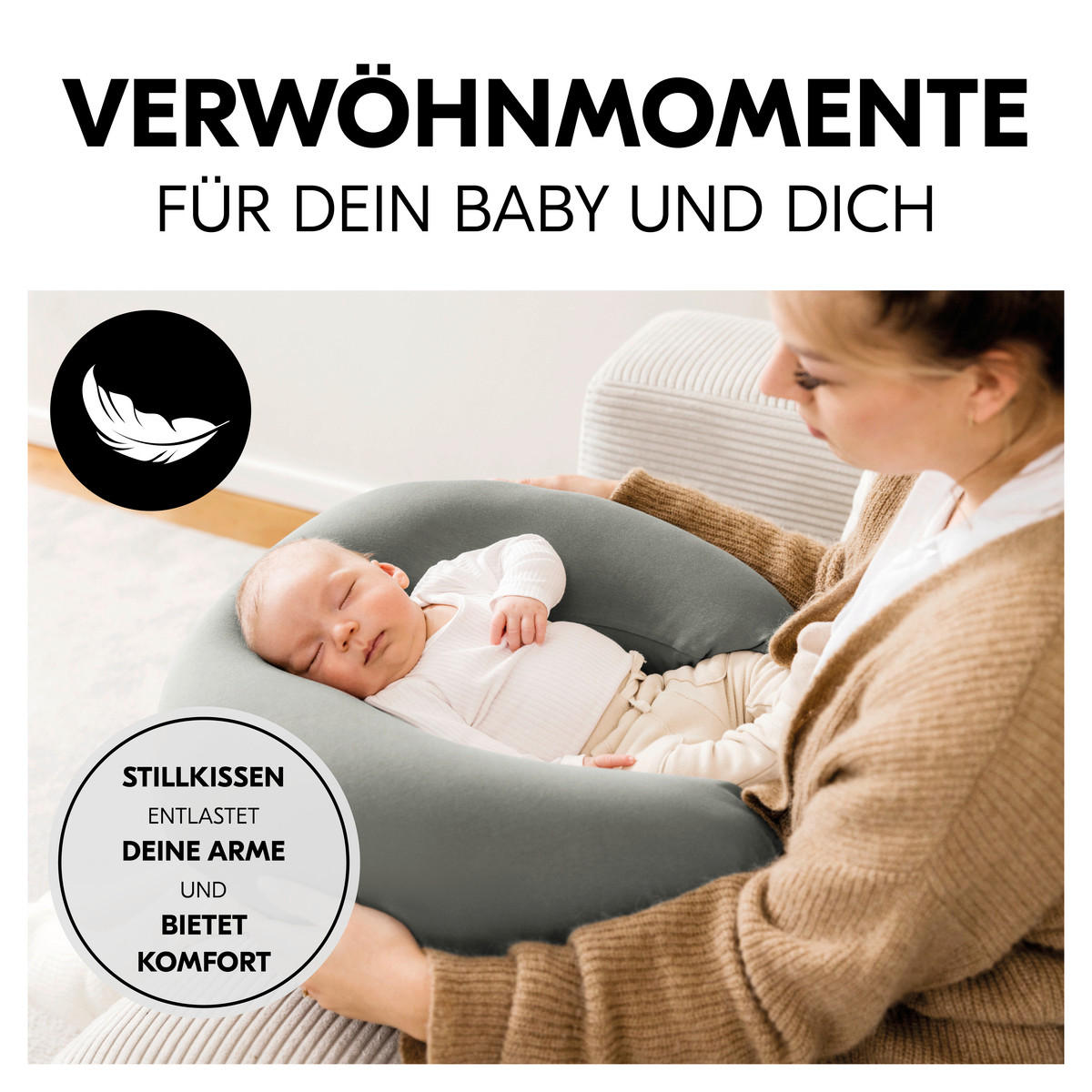 STILLKISSEN Nurse N Feed   - Grau, Basics, Textil (25/80/140cm) - Hauck