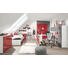 DREHTÜRENSCHRANK 8 -türig Grau, Rot, Weiß - Chromfarben/Rot, Design, Holzwerkstoff/Metall (180/240/57cm) - WELNOVA