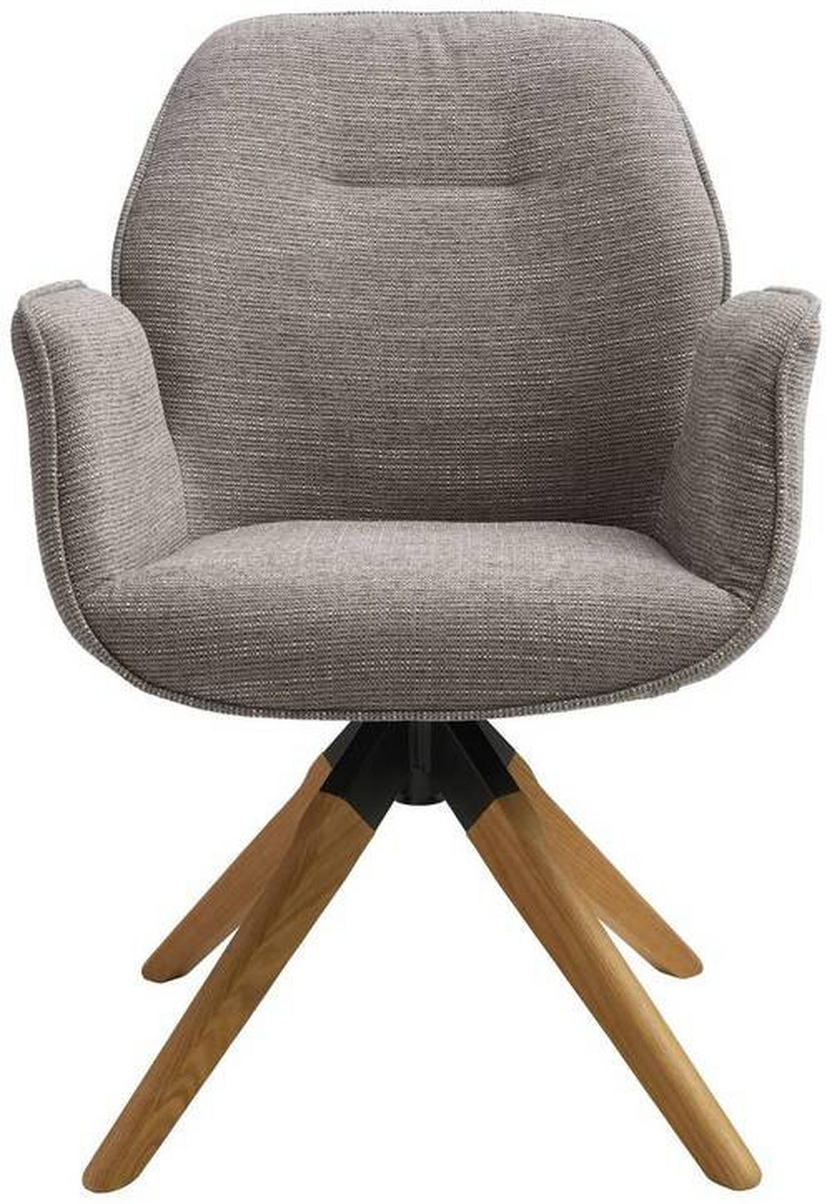 ARMLEHNSTUHL  in Webstoff  - Naturfarben/Grau, MODERN, Holz/Textil (61/84/62cm) - MID.YOU