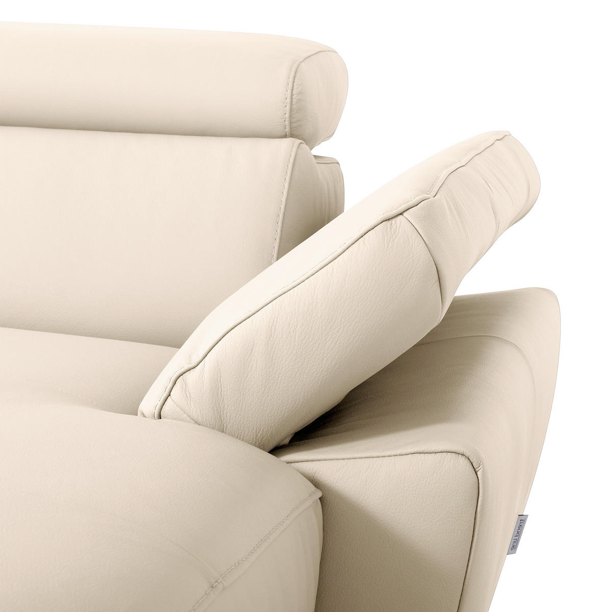 ECKSOFA Lederlook Echtleder Grau  - Chromfarben/Grau, Design, Leder/Textil (252/179cm) - Livetastic
