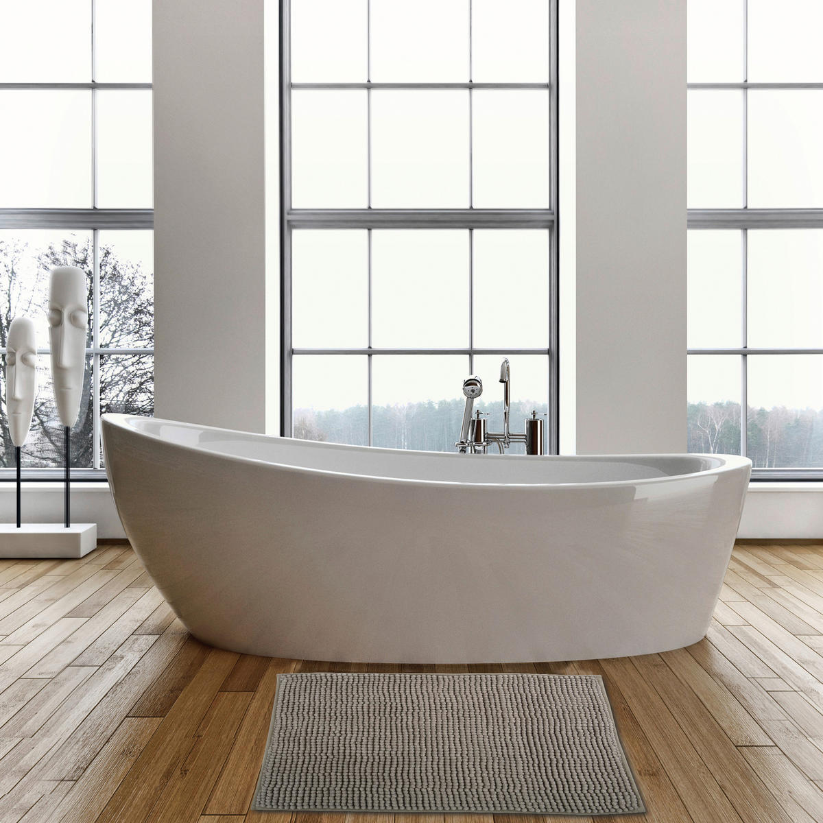 BADTEPPICH Taupe 80/50 cm  - Taupe, KONVENTIONELL (80/50cm) - Spirella
