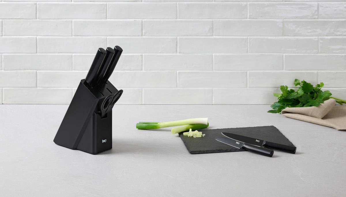 MESSERBLOCK 7-teilig  - Schwarz, Basics, Holz/Kunststoff - Homeware Profession.