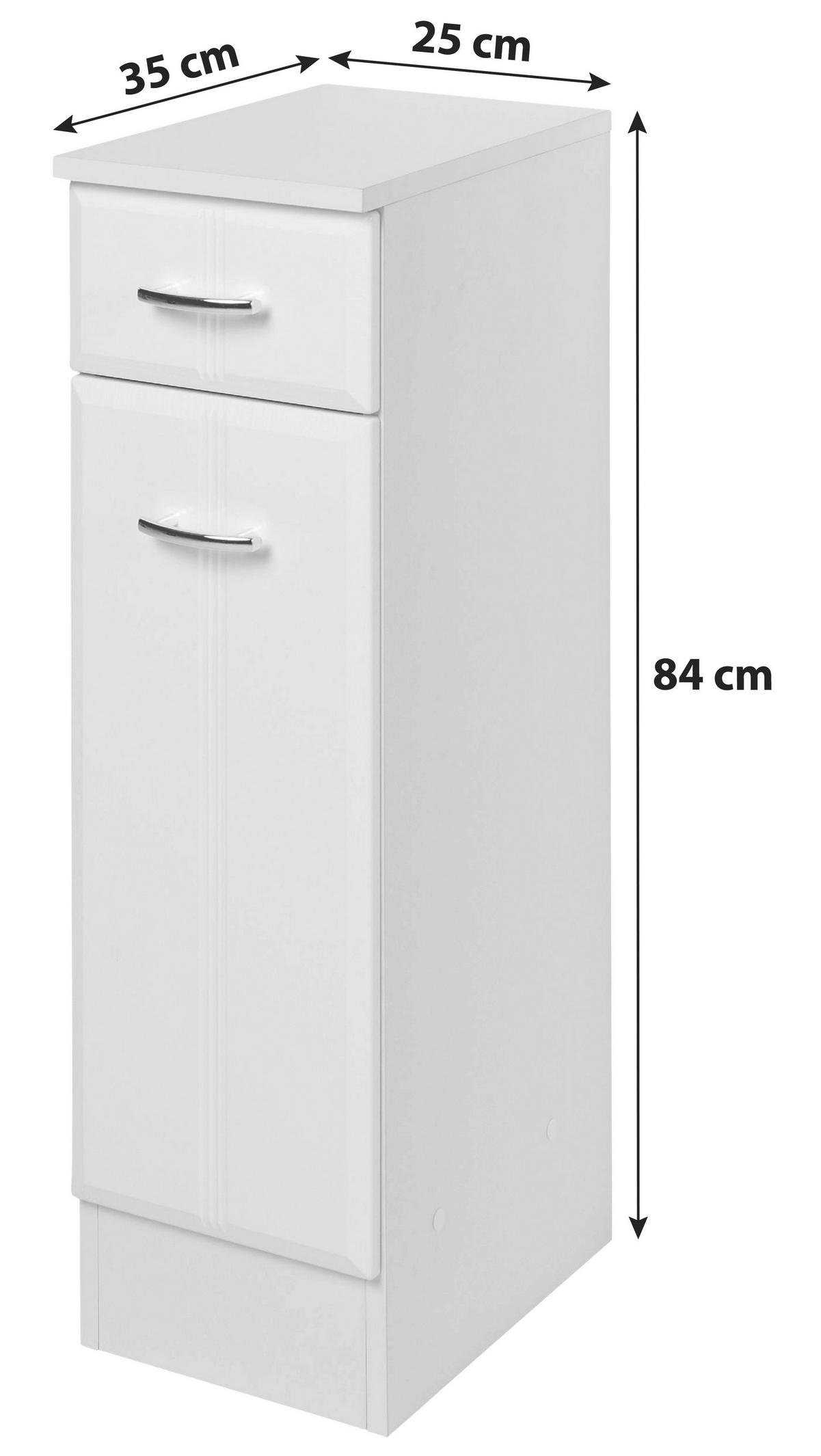 UNTERSCHRANK in   - Chromfarben/Weiss, Konventionell, Holzwerkstoff/Kunststoff (25/84/35cm) - Held