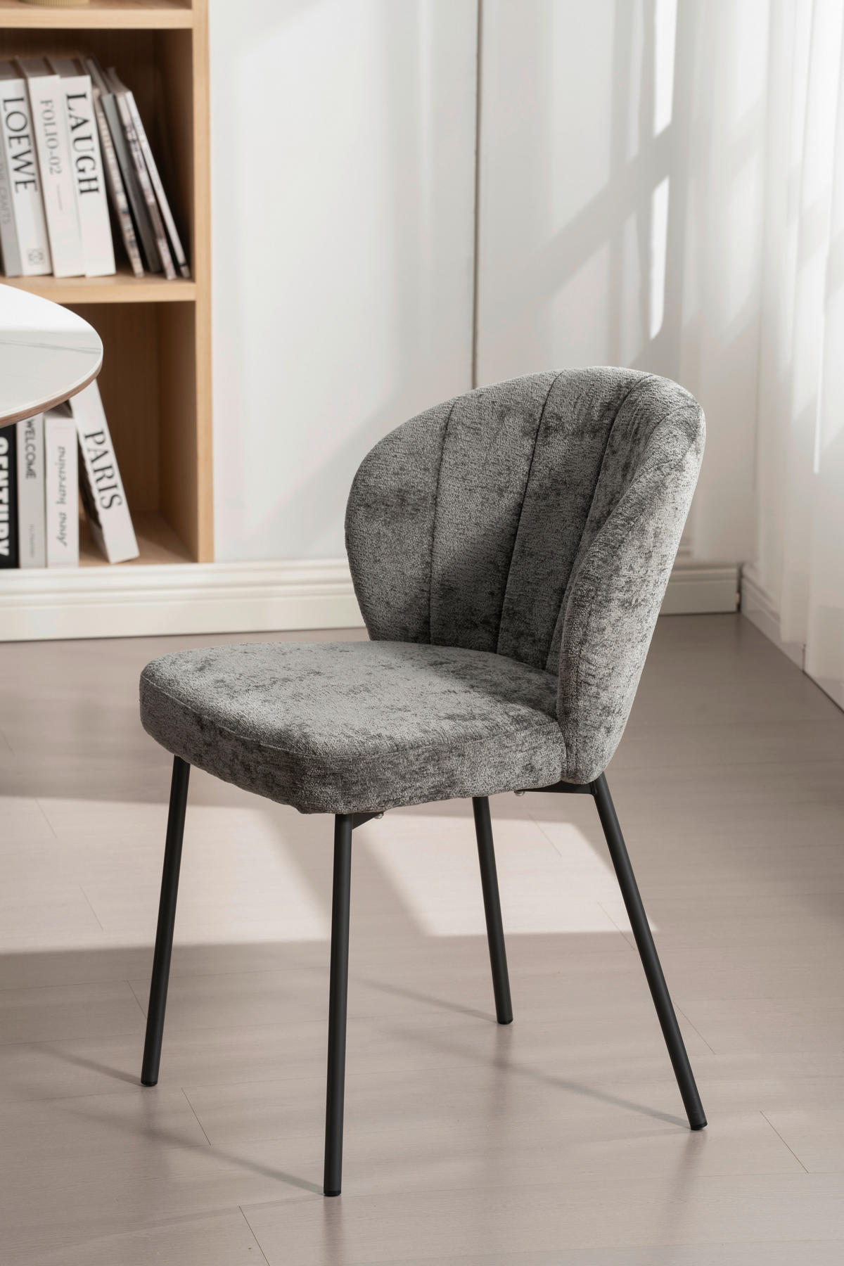 STOL, les, kovina, tekstil siva  - siva, Moderno, kovina/tekstil (55/79/59cm) - P & B