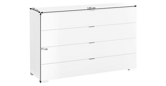 SIDEBOARD Weiß  - Chromfarben/Weiß, Design, Glas/Holzwerkstoff (120/77/40cm) - Moderano