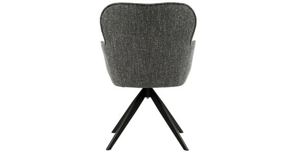ARMLEHNSTUHL in Eisen Webstoff - Schwarz/Grau, Design, Textil/Metall (62/88/65cm) - Novel