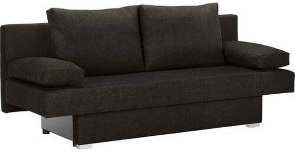 SCHLAFSOFA Webstoff Dunkelbraun  - Dunkelbraun/Alufarben, Design, Kunststoff/Textil (190/74-86/80cm) - Carryhome