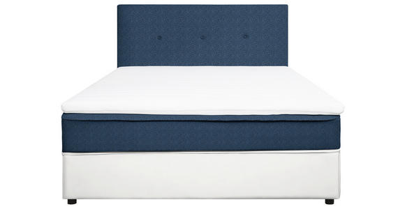 BOXBETT 120/200 cm in Blau, Weiß - Blau/Schwarz, KONVENTIONELL, Holz/Textil (120/200cm) - Carryhome