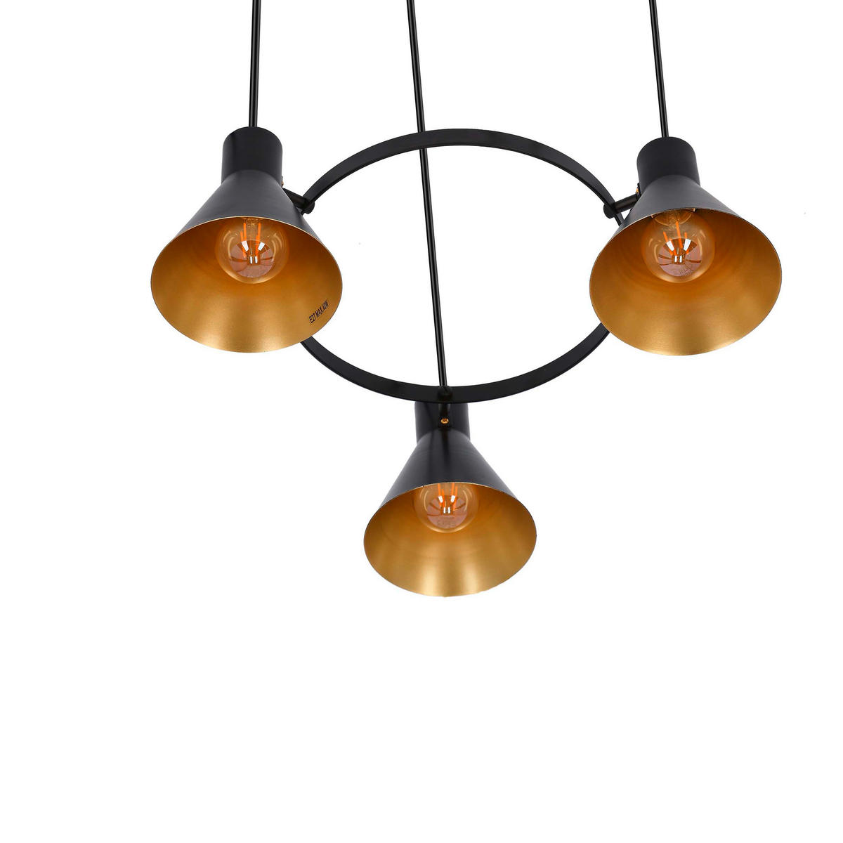PENDELLAMPA More 55/55/100 cm  - svart/guldfärgad, Design, metall (55/55/100cm)