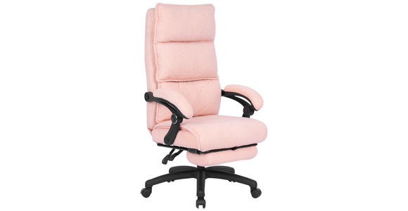 CHEFSESSEL Teddystoff Pink - Pink/Schwarz, Design, Kunststoff/Textil (64,5/112/120/65cm) - Carryhome