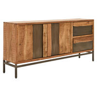 ŠIROKÁ KOMODA, akácia, farba akácie, sivá, 175/80/40 cm - farba akácie/sivá, Konventionell, kov/drevo (175/80/40cm) - Livetastic