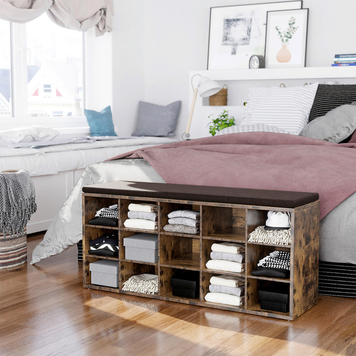 SCHUHBANK Braun  - Braun, Trend, Textil (105/48/30cm) - Boxxx