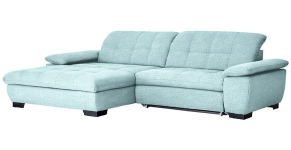 ECKSOFA in Webstoff Türkis  - Türkis/Schwarz, Design, Textil/Metall (180/265cm) - Carryhome