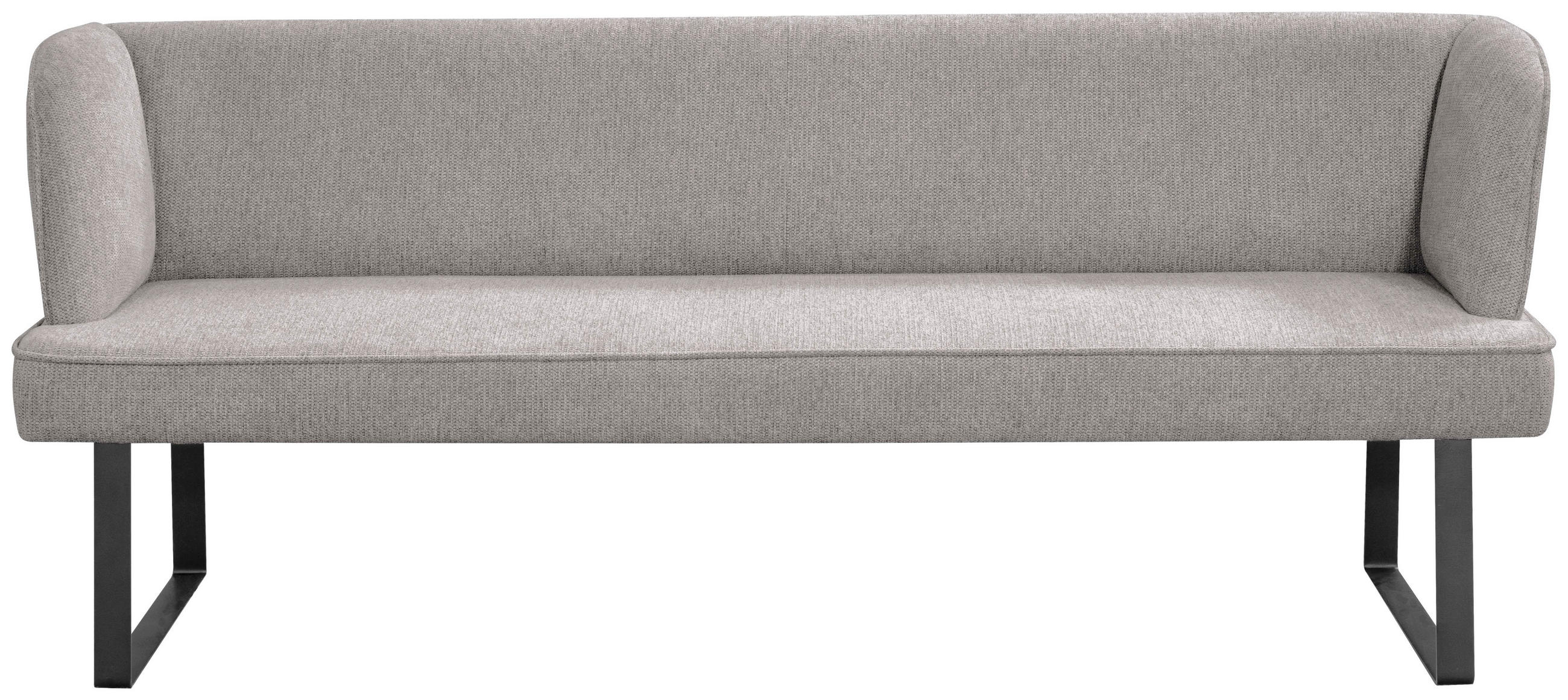 SITZBANK 185/91/66 cm Webstoff Schwarz, Dunkelgrau  - Dunkelgrau/Schwarz, Design, Textil/Metall (185/91/66cm) - Novel