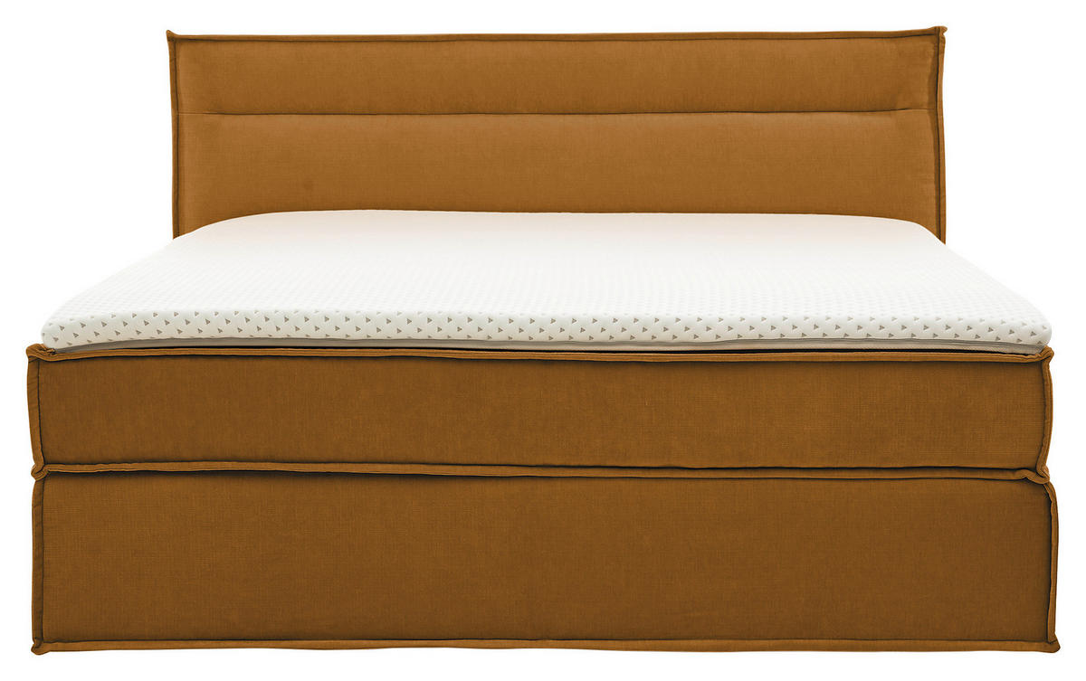 BOXSPRINGBETT 180/200 cm  in Senfgelb  - Senfgelb/Schwarz, Design, Textil (180/200cm) - Musterring