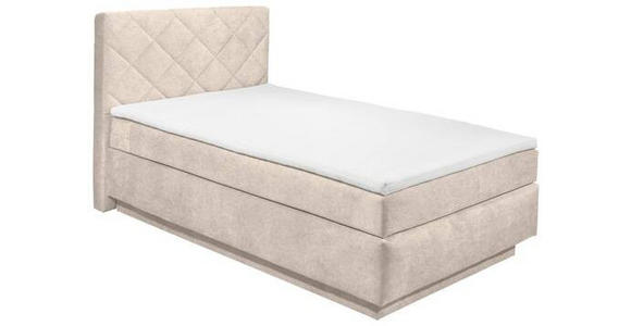 BOXSPRINGBETT 140/200 cm  in Creme  - Creme/Schwarz, KONVENTIONELL, Kunststoff/Textil (140/200cm) - Xora