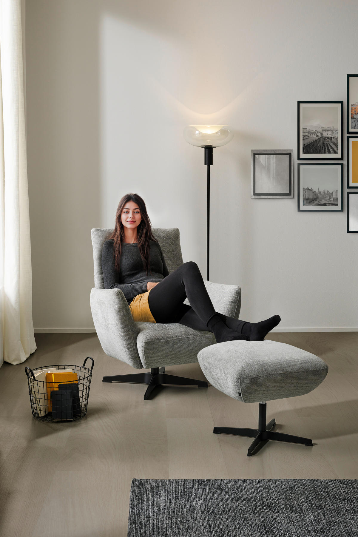 KRESLO, textil, sivá - čierna/sivá, Design, kov/textil (60/94/86cm) - Dieter Knoll