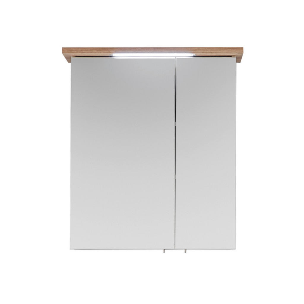 Thumbnail - Xora Spiegelschrank Noventa, Weiß, Eiche, Metall, 2 Fächer, 60x72x20 cm, Made in Germany, Badezimmer, Badezimmerspiegel,...