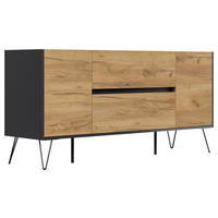 SIDEBOARD Posseik Industrial 155/75,8/42 cm 2 Schublade(n)  - Eichefarben/Graphitfarben, Design, Holzwerkstoff/Metall (155/75,8/42cm) - P & B